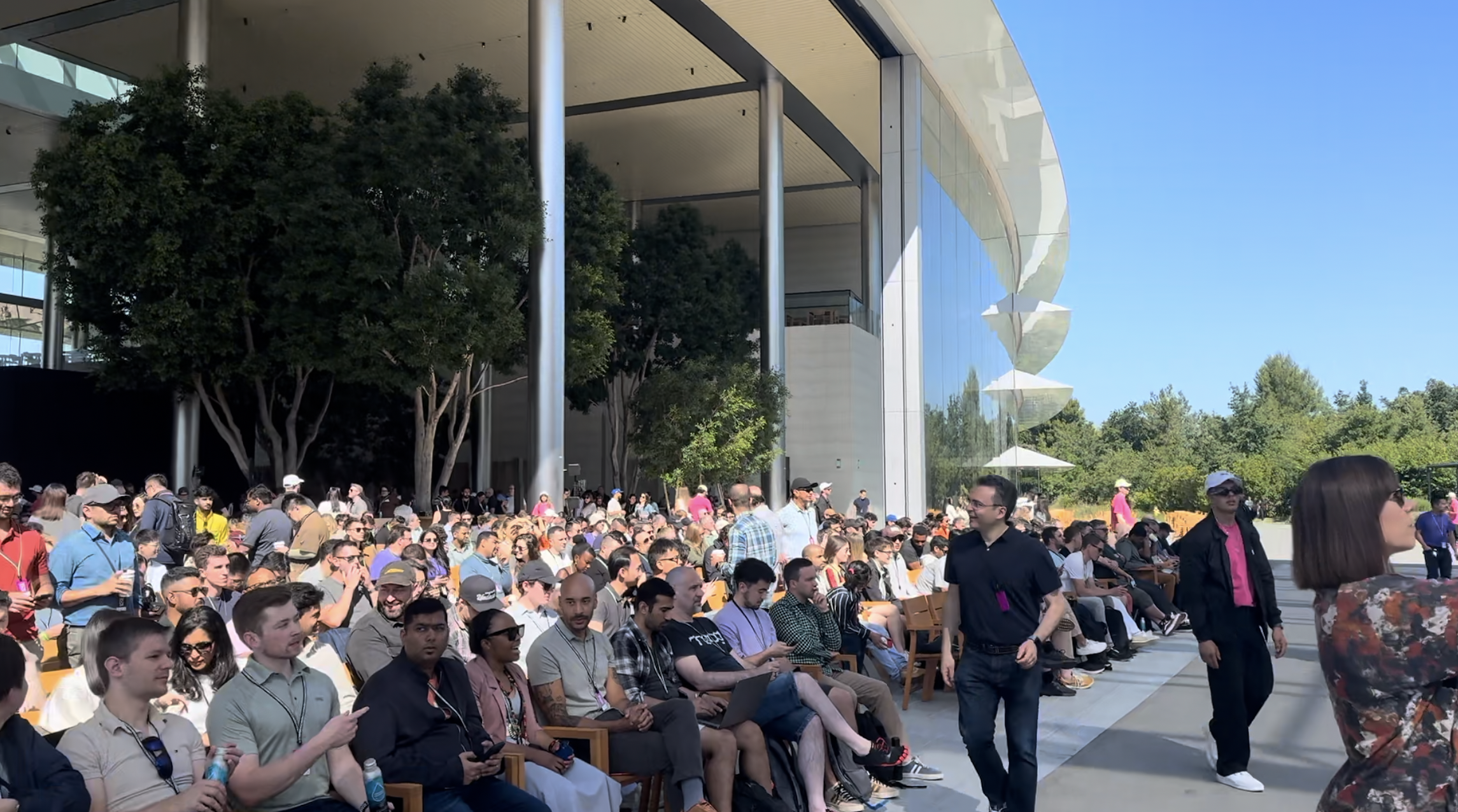 Outdoors at Apple Park during WWDC24